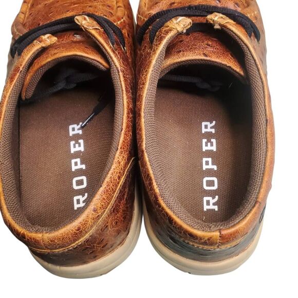 Roper Men\'s Ostrich Print Leather Clearcut Low Casual Shoes Moc Toe 10.5 EE. main image 11